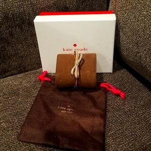 Kate Spade Rose Gold with white stones Double Bow Bracelet